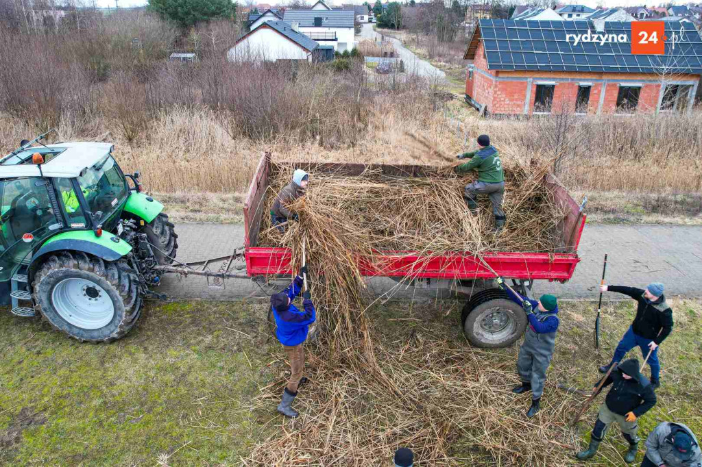 Sprzątanie zbiornika Rydzyna w Dąbczu