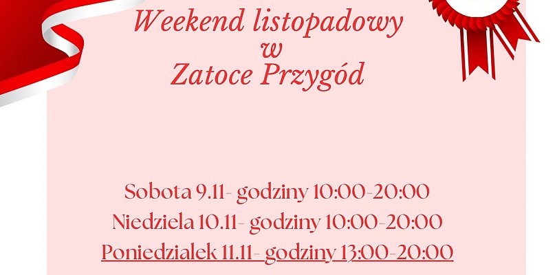 Weekend Listopadowy w Zatoce Przygód – atrakcje i godziny otwarcia - 100667