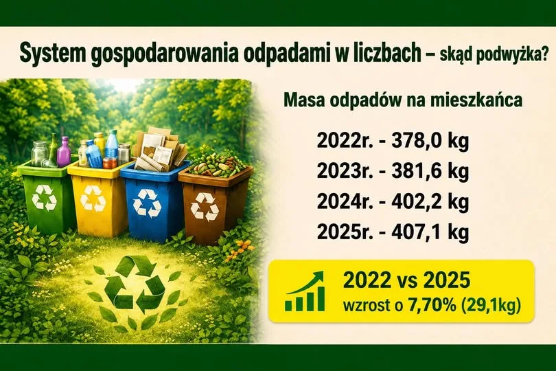 Mieszkańcy KZGRL wytwarzają coraz więcej odpadów – wzrost o 7,7% w trzy lata