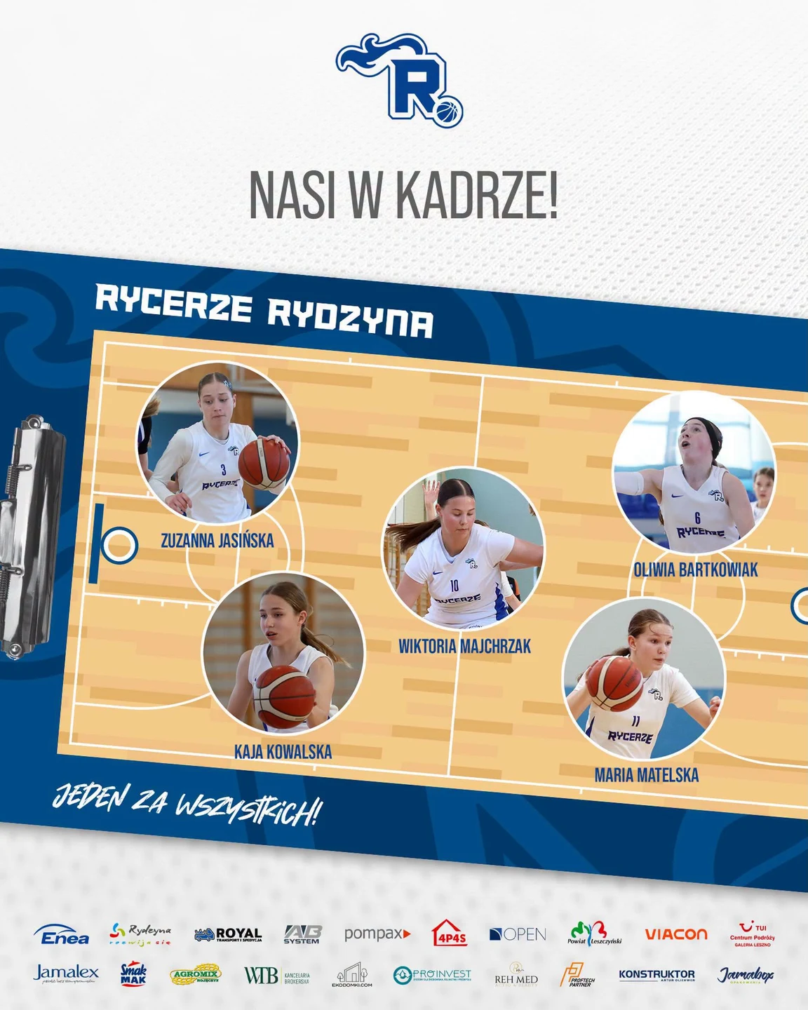 Pięć zawodniczek U13 Rycerzy Rydzyna powołanych do Kadry Wielkopolski