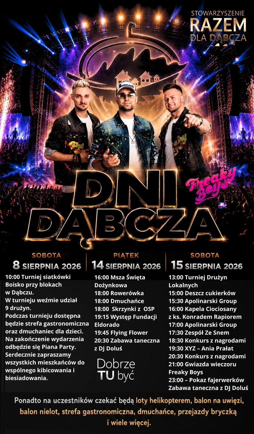 Dni Dąbcza 2026 – turniej siatkówki już dziś, festyn w połowie sierpnia