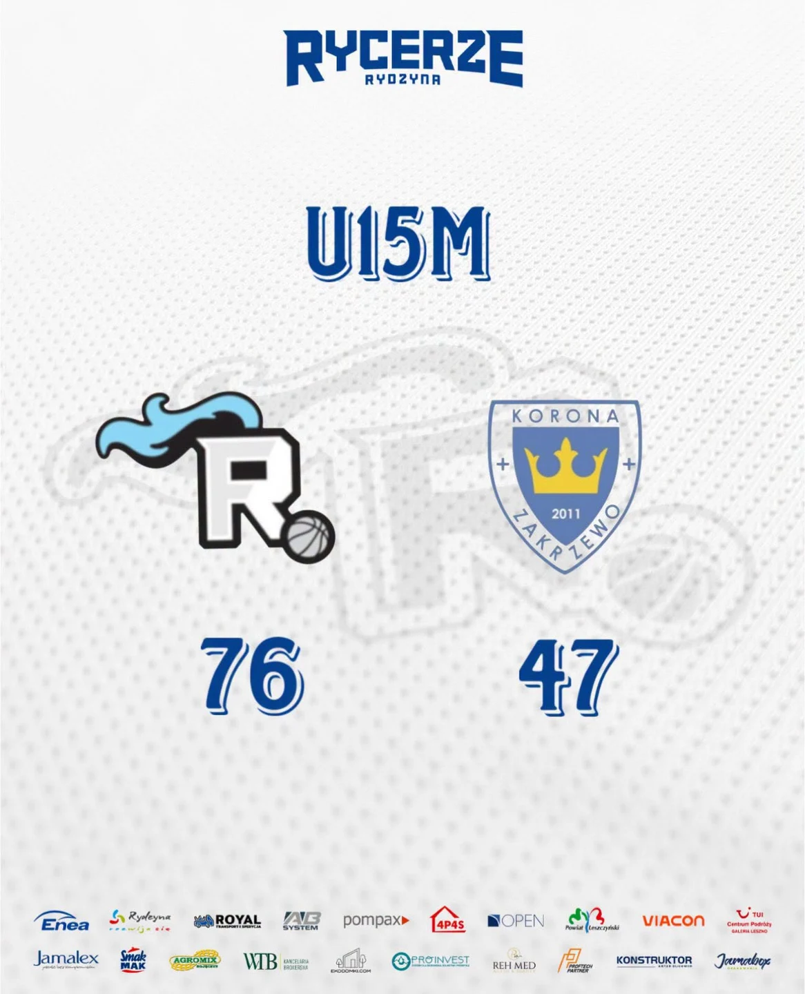 U15M Rycerze Rydzyna z pewnym zwycięstwem w lidze