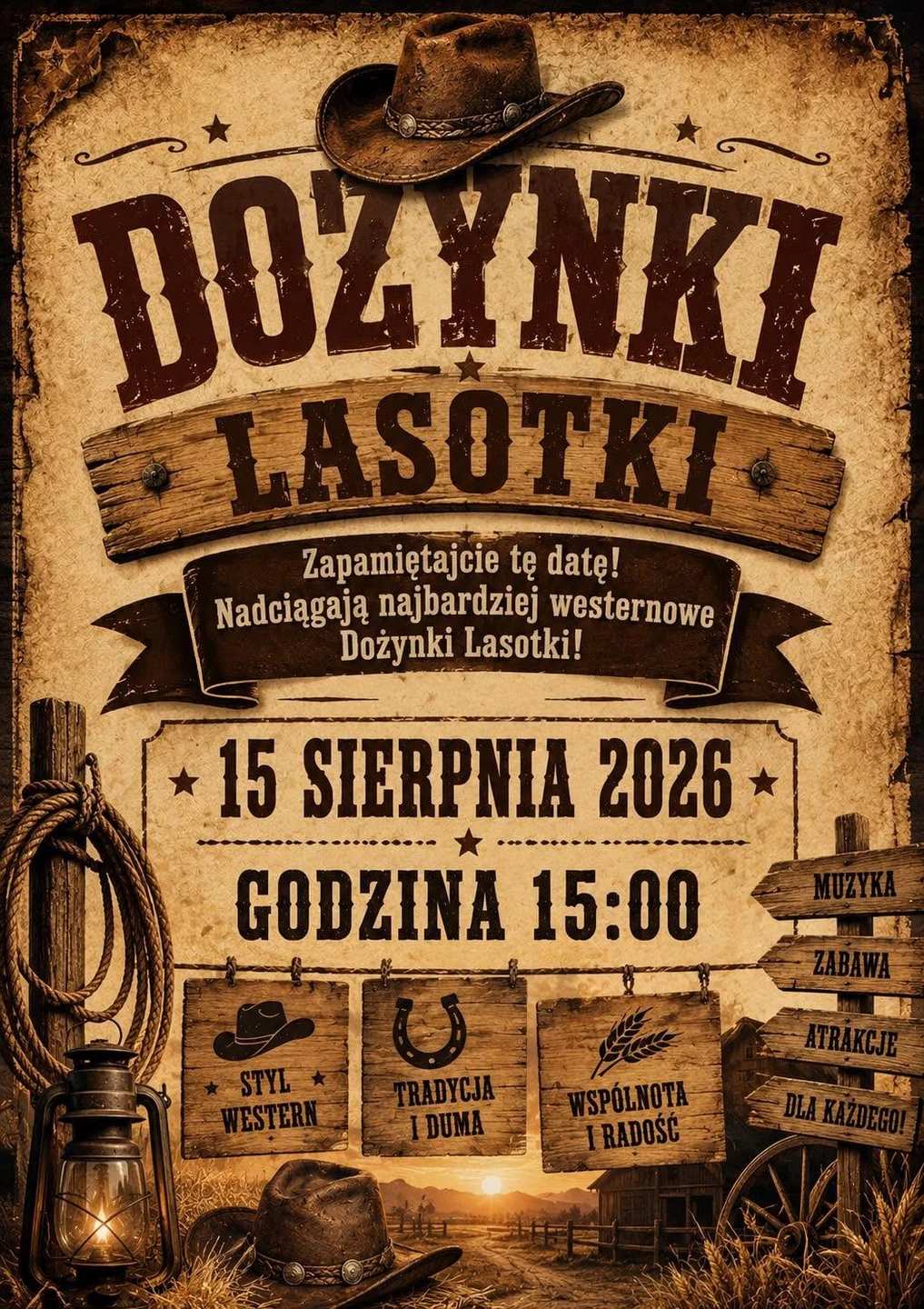 Nadchodzą najbardziej westernowe Dożynki w Lasotkach!