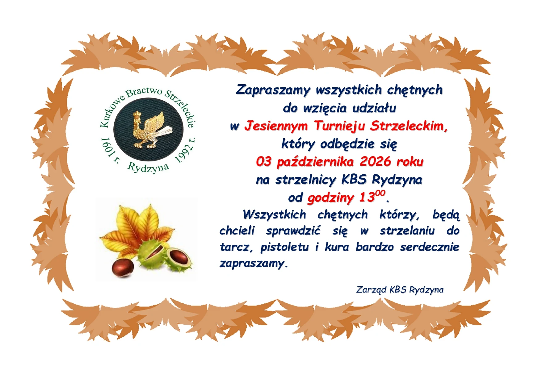 Jesienny Turniej Strzelecki w Rydzynie
