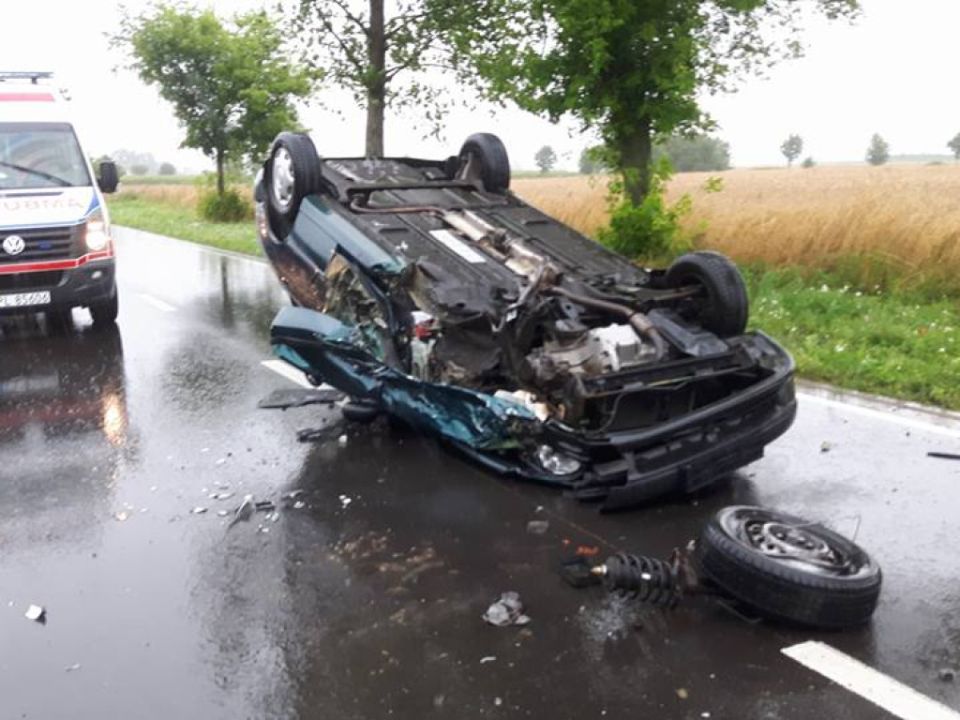 Wypadek! Droga Dąbcze – Rydzyna zablokowana