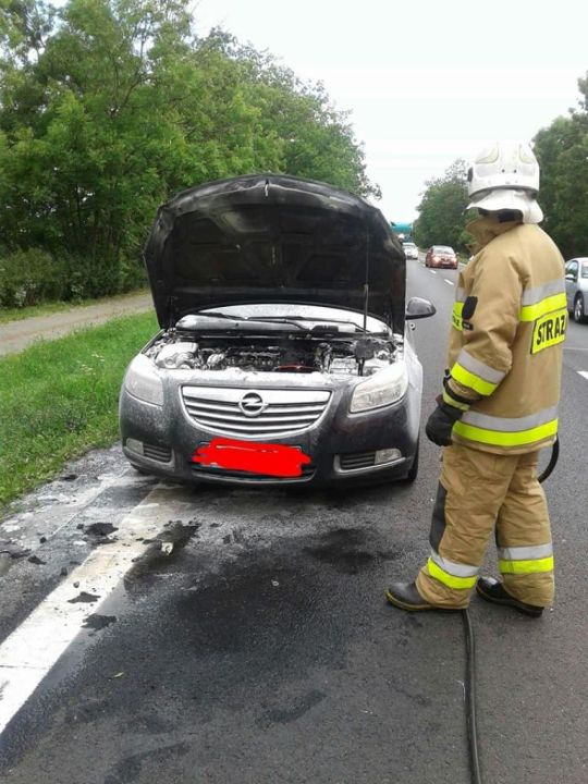 Pożar samochodu pod Augustowem