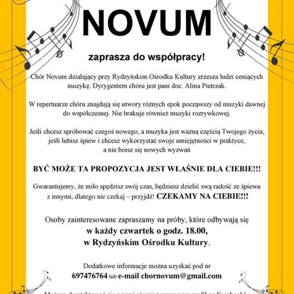 Chór Novum rozpoczyna działalność w Rydzynie