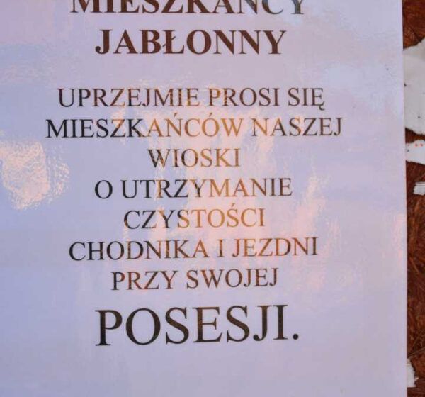  Apel sołtysa i rady sołeckiej Jabłonny