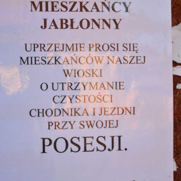 Apel sołtysa i rady sołeckiej Jabłonny