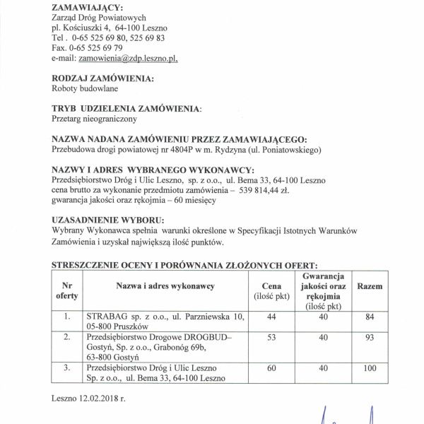 Wybrano wykonawcę na przebudowę ul. Poniatowskiego