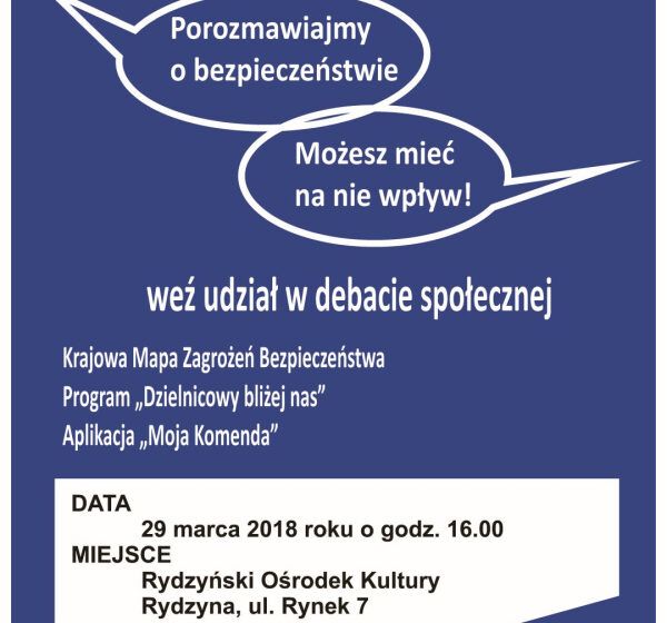  Zaproszenie na debatę społeczną w gminie Rydzyna