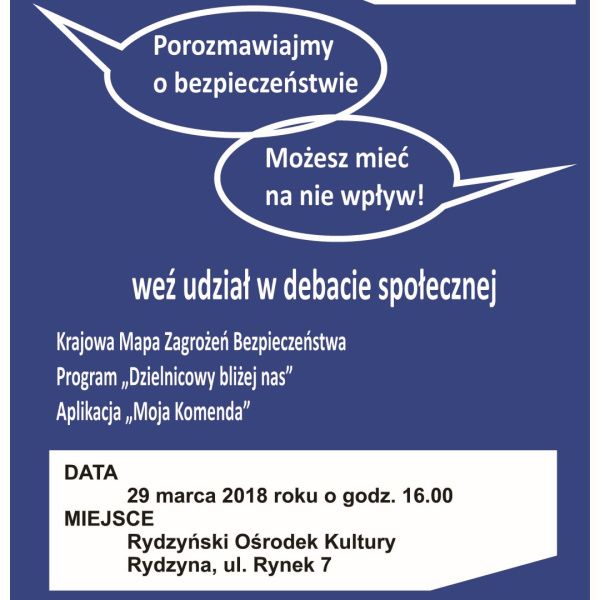 Zaproszenie na debatę społeczną w gminie Rydzyna