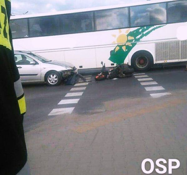  Kolizja z motocyklem w Nowej Wsi
