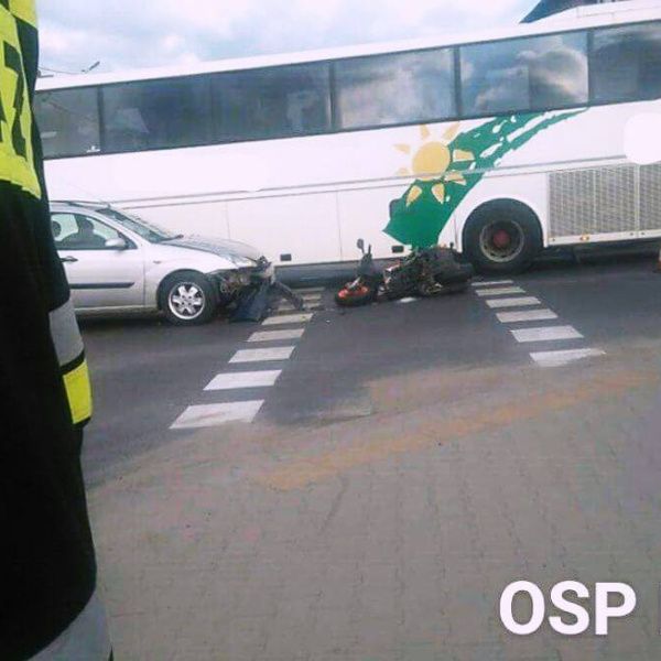 Kolizja z motocyklem w Nowej Wsi