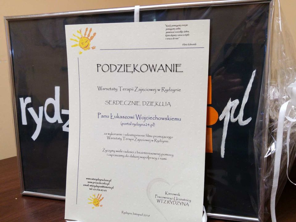Podziękowania od WTZ w Rydzynie
