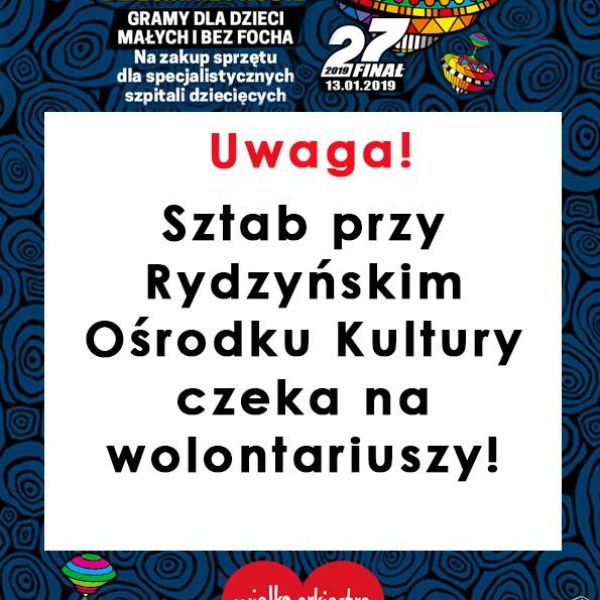 Sztab WOŚP w Rydzynie zarejestrowany