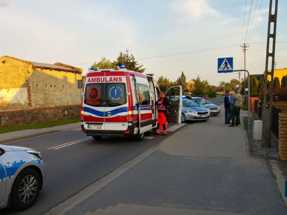 Wypadek z udziałem motocyklisty