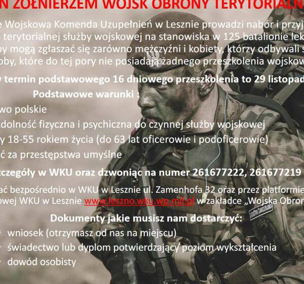  Zostań żołnierzem wojsk obrony terytorialnej