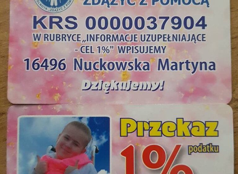  Przekaż 1 % podatku na szczytny cel
