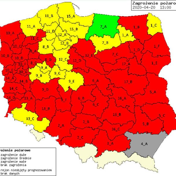 Wysokie zagrożenie pożarowe