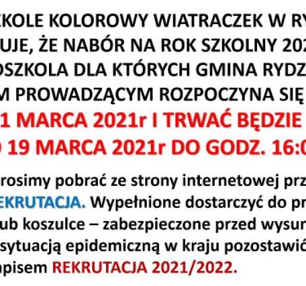  Rekrutacja do przedszkoli