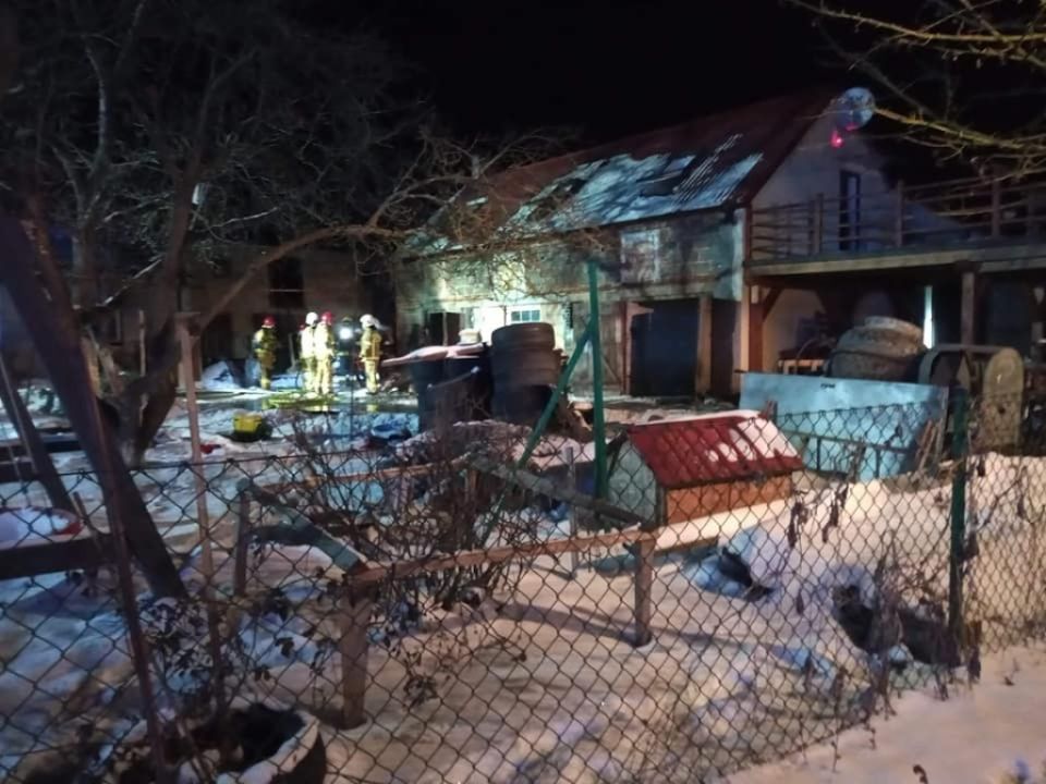 Pożar kotłowni w Tarnowej Łące