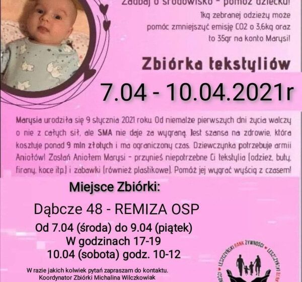  Charytatywna zbiórka dla Marysi