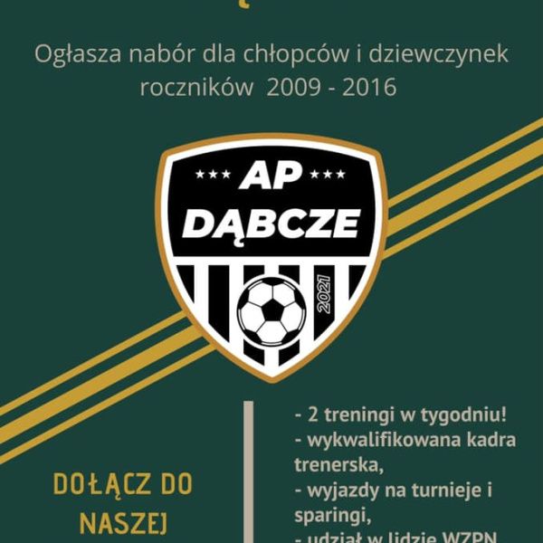 Nabór do Akademii Piłkarskiej Dąbcze