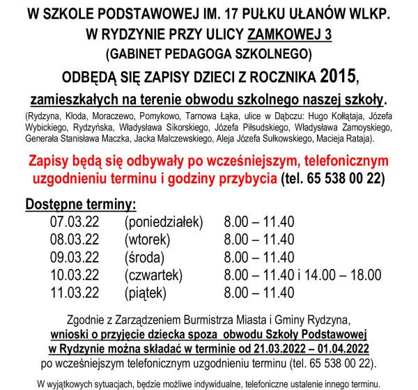  Można zapisać dziecko do szkoły
