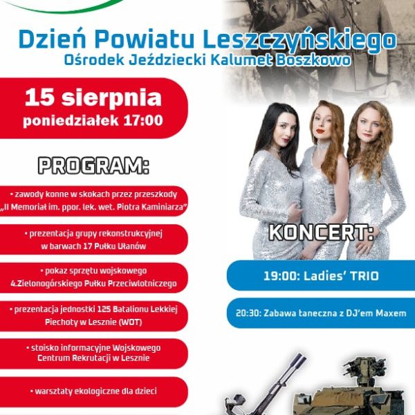 Zapraszamy na Dzień Powiatu Leszczyńskiego – 15 sierpnia 2022 r.