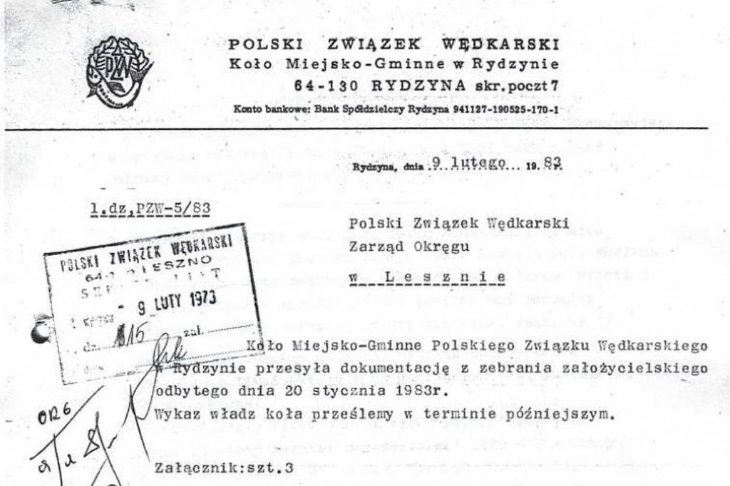 4O lat koła wędkarskiego z Rydzyny – Mamy dokumenty z zebrania założycielskiego