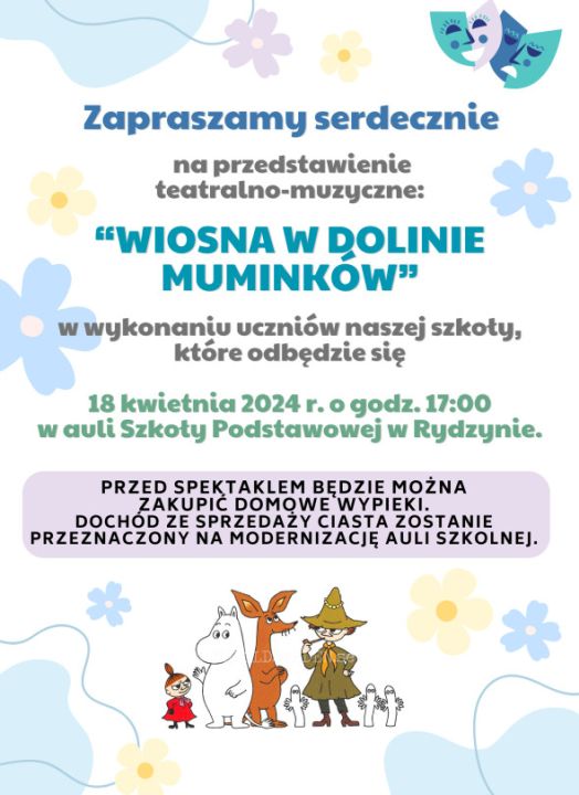Uczniowie prezentują 'Wiosnę w Dolinie Muminków’ Ty możesz pomóc szkole w Rydzynie