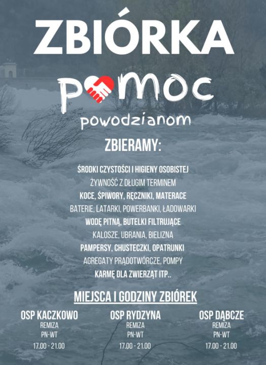 Zbiórka Pomocy dla Powodzian w Kaczkowie, Rydzynie i Dąbczu – Dołącz i Pomóż