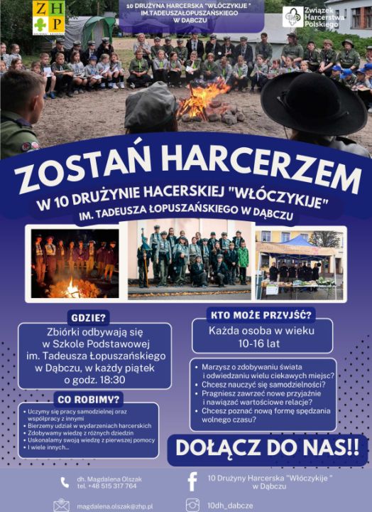 Zostań harcerzem w 10 Drużynie Harcerskiej „Włóczykije” w Dąbczu!
