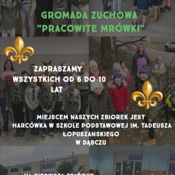 Dołącz do Gromady Zuchowej „Pracowite Mrówki” w Dąbczu!