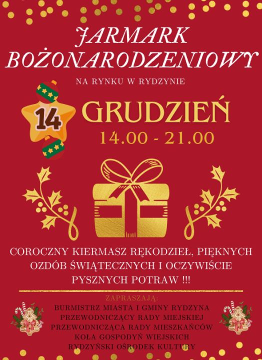 Jarmark Bożonarodzeniowy w Rydzynie 2024 – Kiermasz Świąteczny na Rynku