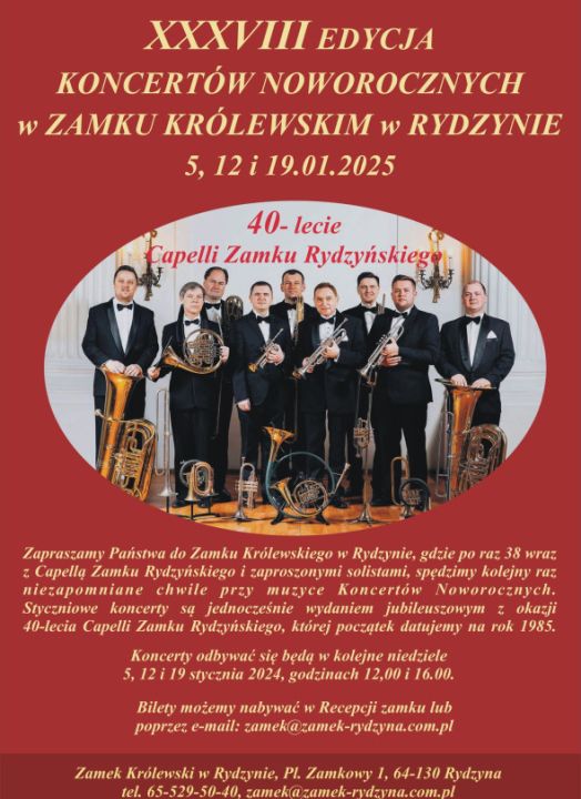 Jubileuszowe Koncerty Noworoczne w Zamku Królewskim w Rydzynie