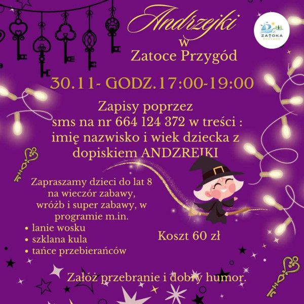 Andrzejki w Zatoce Przygód – Zapraszamy na Magiczny Wieczór dla Dzieci