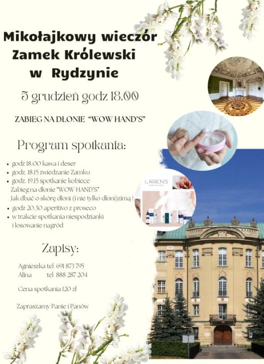 Mikołajkowy Wieczór na Zamku Królewskim w Rydzynie – Zabieg WOW HAND’S i Zwiedzani