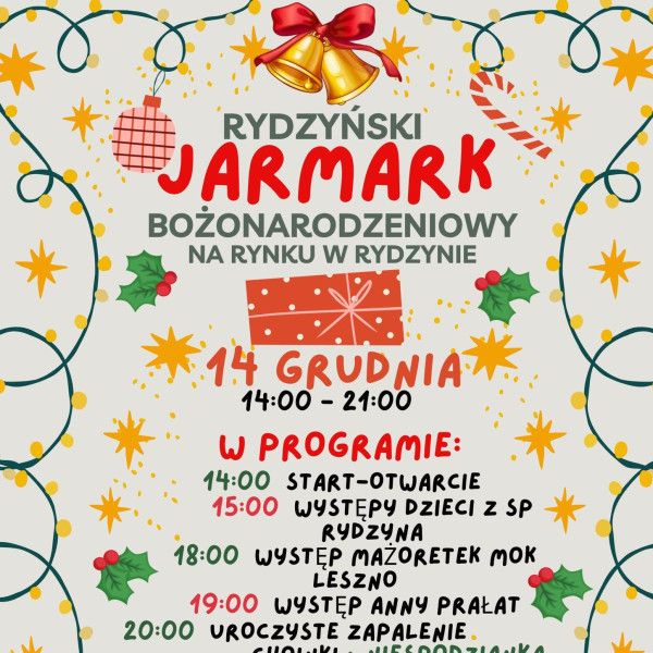 Rydzyński Jarmark Bożonarodzeniowy – Zapraszamy na Rynek!