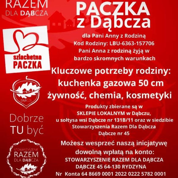 Szlachetna Paczka z Dąbcza – wsparcie dla potrzebującej rodziny