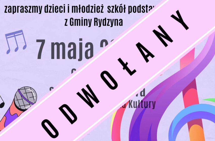 II Gminny Przegląd Piosenki „Świętośpiewanie” odwołany