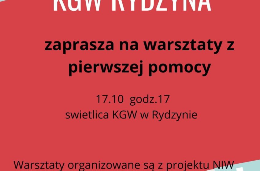 KGW Rydzyna zaprasza na warsztaty z pierwszej pomocy