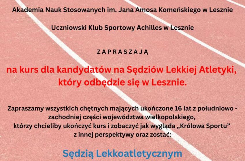 Zostań sędzią lekkiej atletyki – ruszają zapisy na kurs w Lesznie