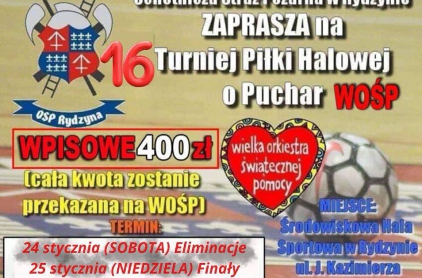  Ruszyły zapisy na Turniej Piłki Halowej o Puchar WOŚP