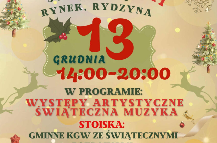  Zapraszamy na Rydzyński Jarmark Świąteczny!