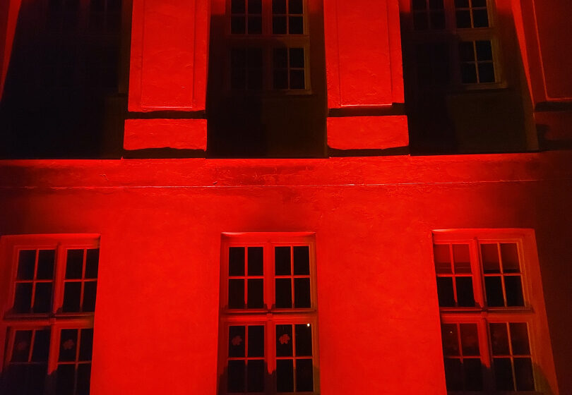  SOSW w Rydzynie podświetlony na czerwono – podsumowanie kampanii ‘Dzieciństwo bez przemocy’