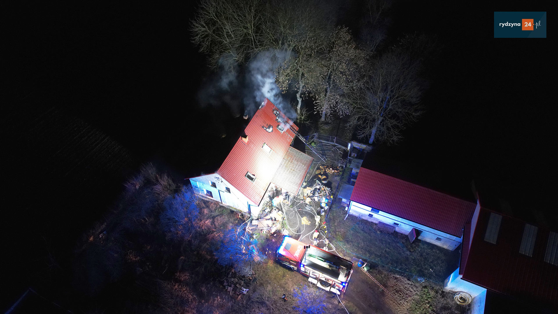 Pożar domu w Kłodzie koło Rydzyny