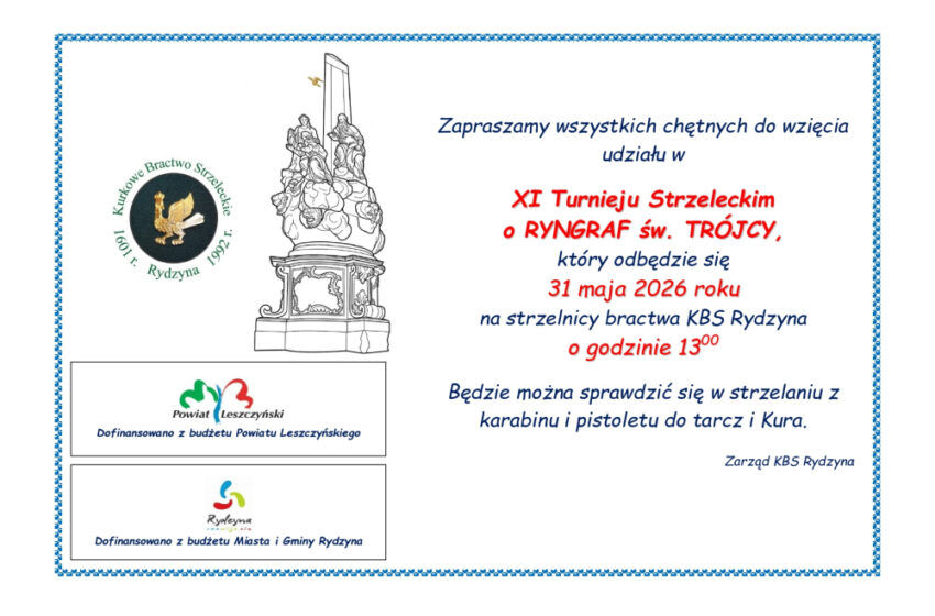  Kurkowe Bractwo Strzeleckie w Rydzynie ma dla Was świetną propozycję!